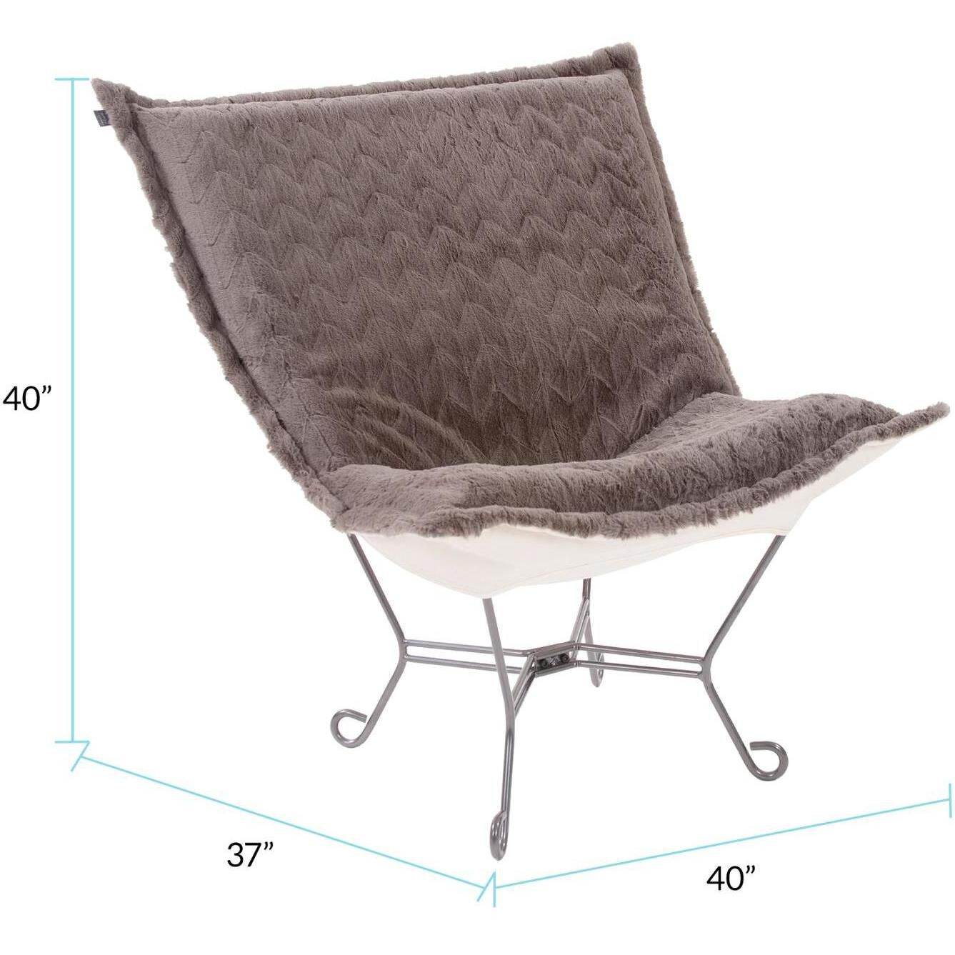 Puff Angora Stone Scroll Chair with Cover